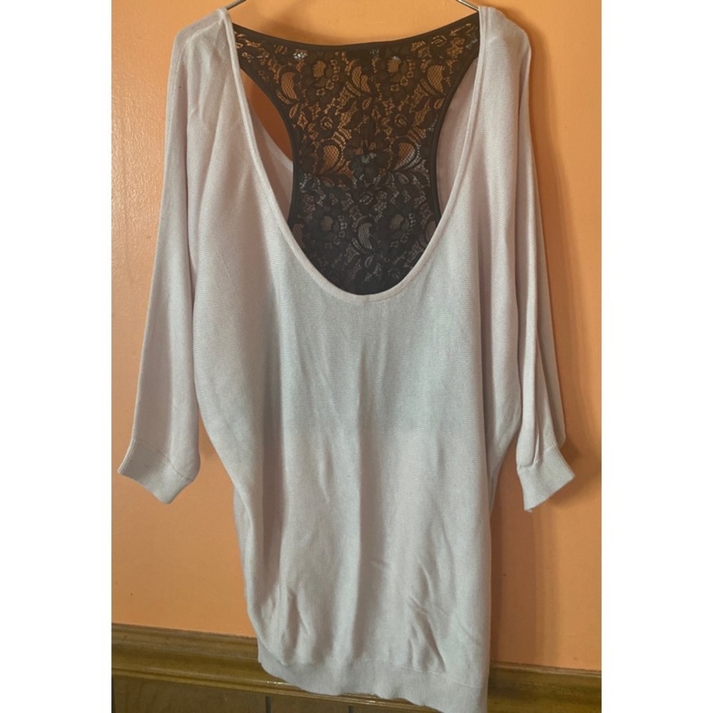 Lace Back Dolman Sweater - Picture 5 of 7